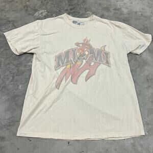 Miami Heat Court Culture Large T Shirt Beige Faded Look 1